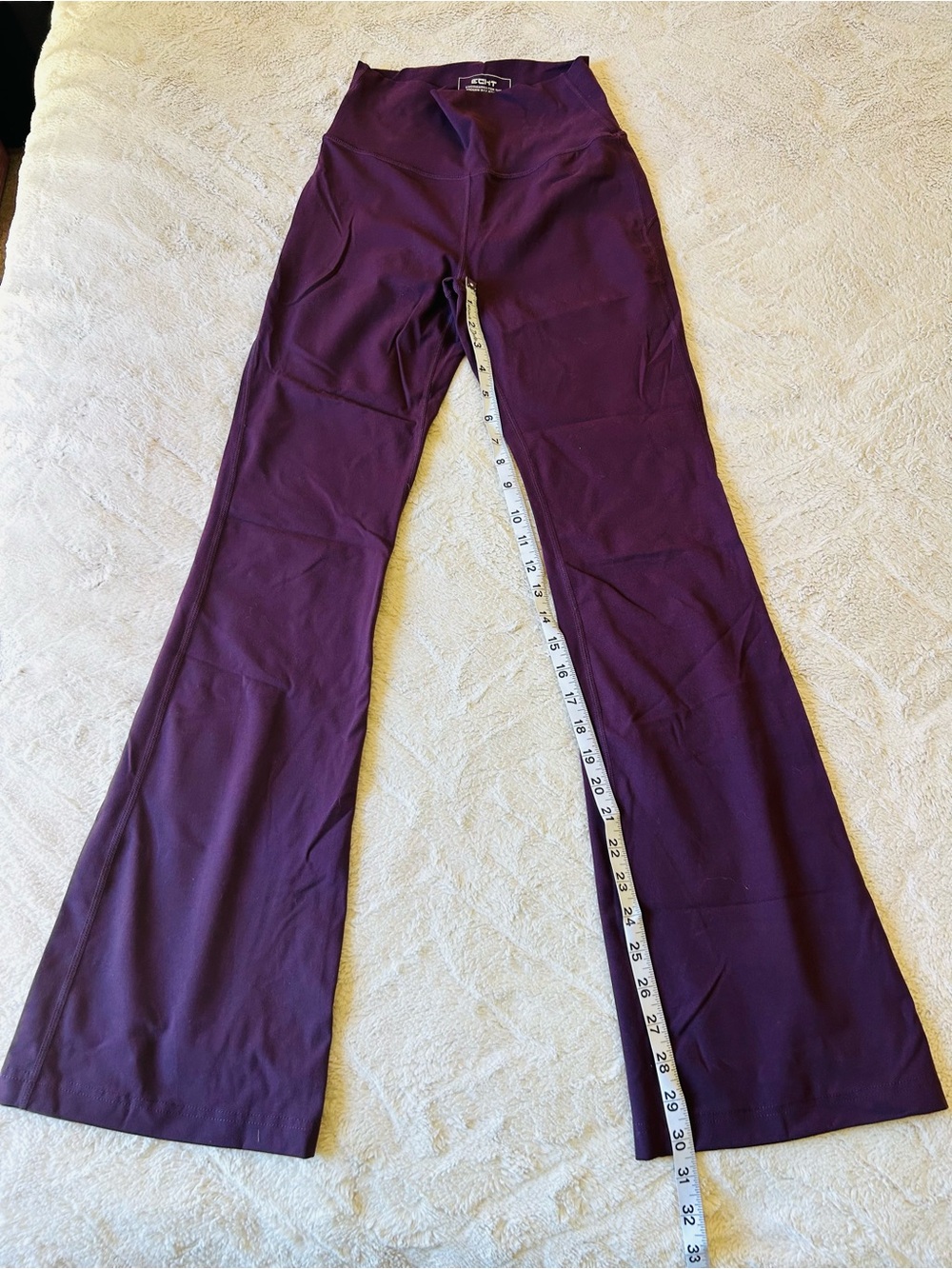 ECHT Deep Plum High-Waist Flare Leggings